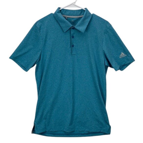 Adidas Go-To Polo Shirt Men’s S Oversized Blue Mesh Short Sleeve Golf Athletic - Picture 1 of 11